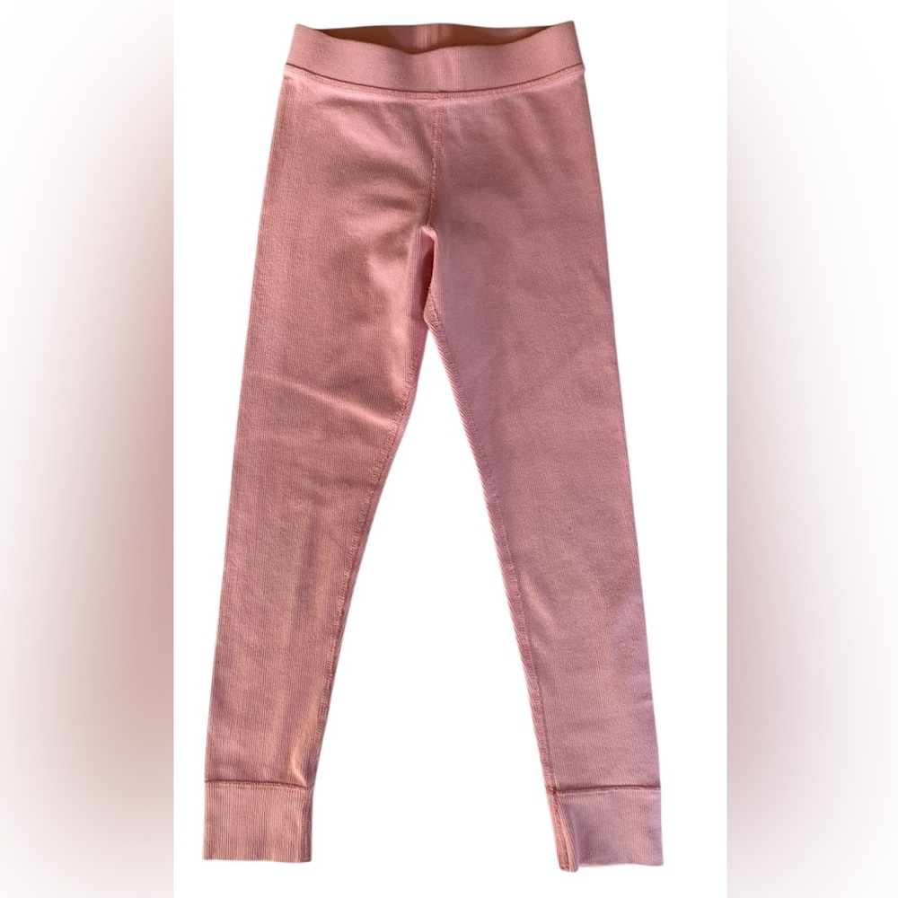 Hanna Andersson Soft Pink Ribbed Leggings - Size 6-7